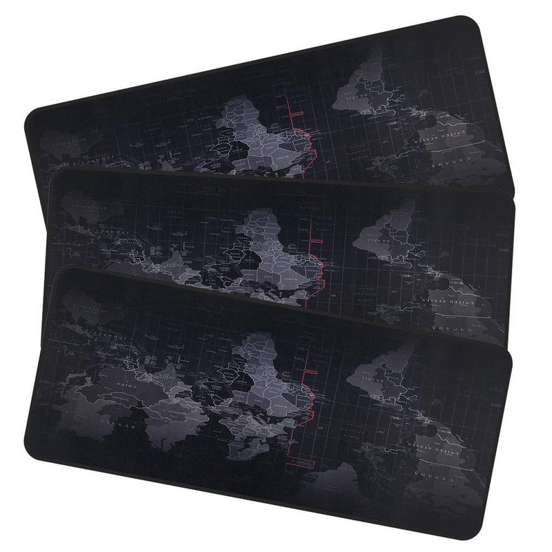 Qisan Large Gaming Mouse Pad Extended Size Mousepad for Computer Desktop PC Laptop 31.5"x11.8"x0.15" Keyboard Pad Desk Pad with Anti-Slip Rubber Base | Large Desk Mat for Keyboard and Mouse-Map 3pcs - Image 1